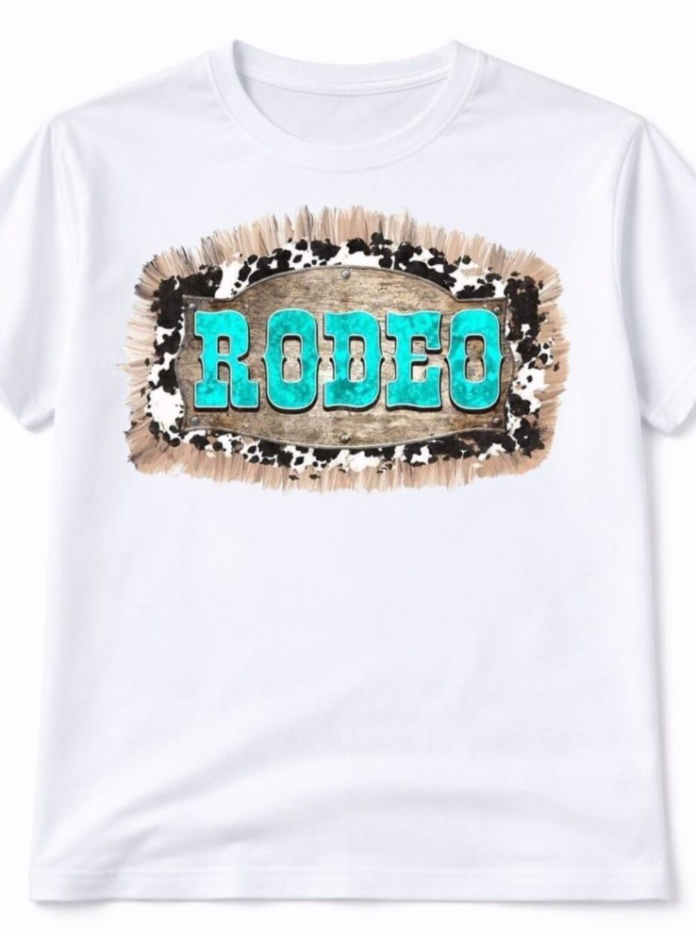 Rodeo Cow Print Western Graphic T Shirt Trendy Boutique Style Tee Womens White